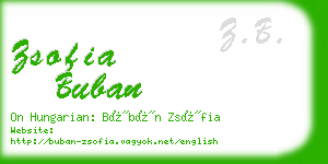 zsofia buban business card